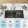 Lavabo de cocina tipo estación de trabajo con un receptáculo calibre 16 de 32" de montaje bajo encimera, con reborde WorkFlow™ y accesorios